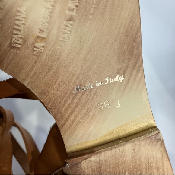 Vanity genuine leather gladiator sandals made in Italy women’s size 36 festival - Picture 7 of 8